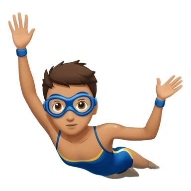 determined pool diver dives into a pool of confidence blue water underneath water water determined look sticker