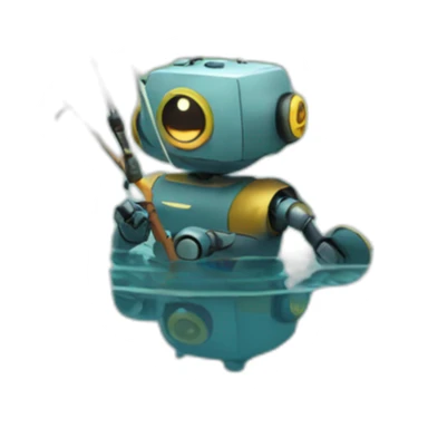 robot fishing sticker