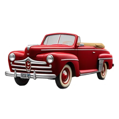 1948 Ford De Luxe convertible red greased lightning sticker
