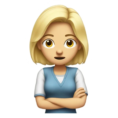 frustrated blonde girl sticker