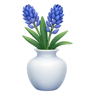ChatGPT said:

A small white ceramic vase holding a delicate blue hyacinth with soft green leaves — simple, elegant, and calming in a cozy, minimalist style. sticker