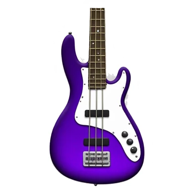 Purple 4 string bass guitar  sticker