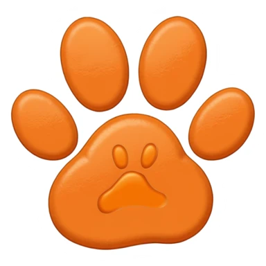 a pale pastel orange pawprint sticker