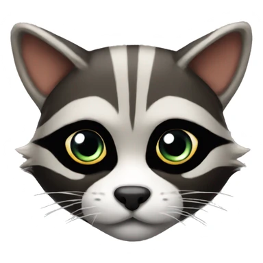 Cat head raccoon body sticker