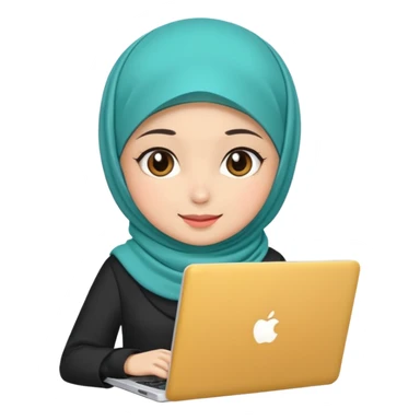 hijab cute girls with labtop sticker