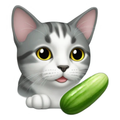 Cat with cucumber  sticker