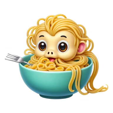 sea monkey eating pasta sticker