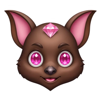 a normal bat witha pink diamond in its forhead, the full bat with his body, the diamond only in the forhead, forhaed not body sticker