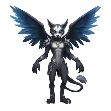 Anthro cool edgy winged animal hybrid full body sticker