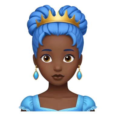 black girl blue bun haired princess  sticker
