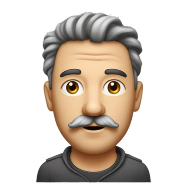 Un homme à la peau métisse, cheveux couleur châtains mis long bouclés, moustache et bouc, qui porte un sweet à capuche blanc..  sticker