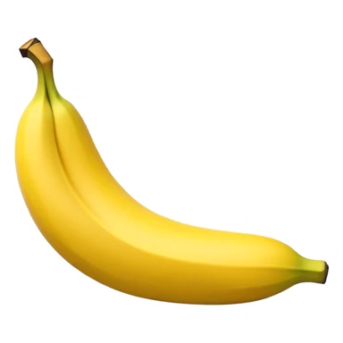 3D emoji of the letter 'L' shaped like a banana, with yellow peel texture, slight curve, and glossy emoji style. sticker