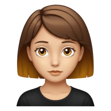 A young girl with short brown hair, her eyes should be hazel, her skin should look gold sticker