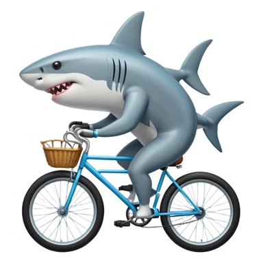 Shark on a bike sticker
