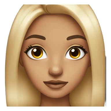 Pretty girl with tan skin, dark eyes and hair, long lashes and winged eyeliner sticker