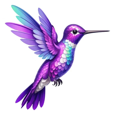 hummingbird white and purple sticker