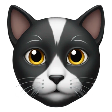 black cat with mostly white face sticker