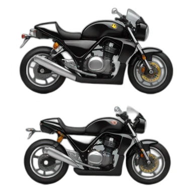 Black 250z motorcycle with helmet sticker