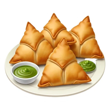 Samosas with chutney on the side sticker