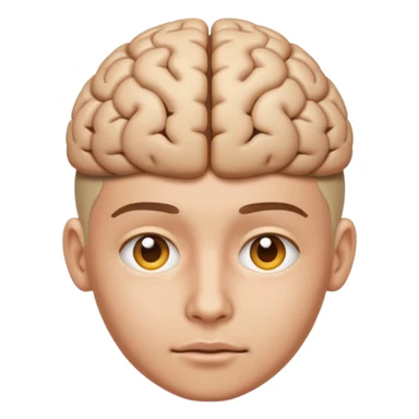 person with their brain outside of their head, looking interested, emoji style sticker