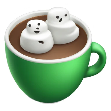 Green cup with hot coco and marshmallow  sticker