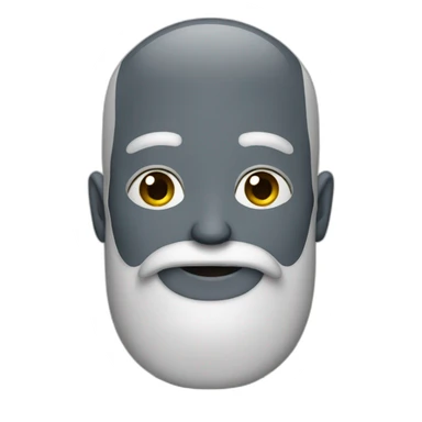 long gray beard and bald sticker