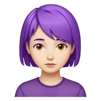 purple haired person sticker
