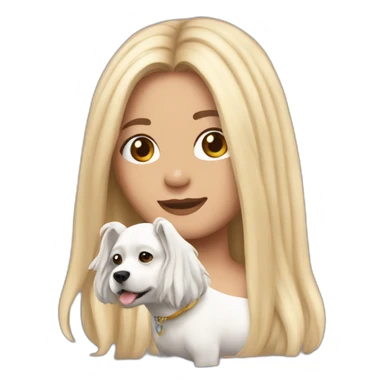 Monica chandler long hair  with whitedog sticker