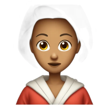 mother in red bathrobe angry  sticker