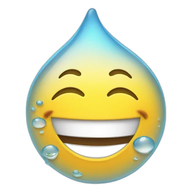 smile water drop character sticker