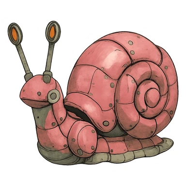 pink robot snail sticker