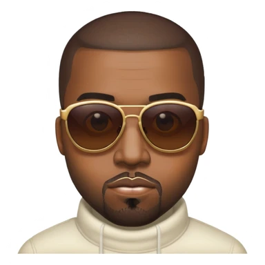 face inspired by Kanye West, wearing sunglasses sticker