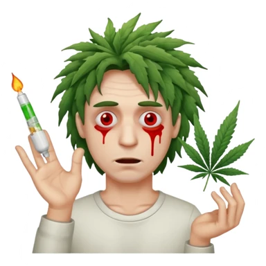 gang dealer man drugged white with cannabis on a hand sticker