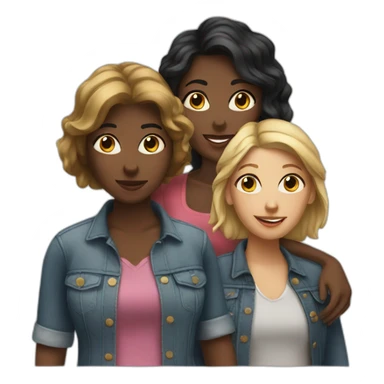 three female friends sticker