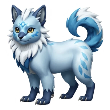 Icy glacial glistening glossy smooth soft flaky scaly furry flurry hyper-realistic cozy boreal boreal-lupus-Lunaray-Arctic-Manectric-Absol-Luxray-Bobcat-Fakémon-fusion-animal-creature, full body  sticker