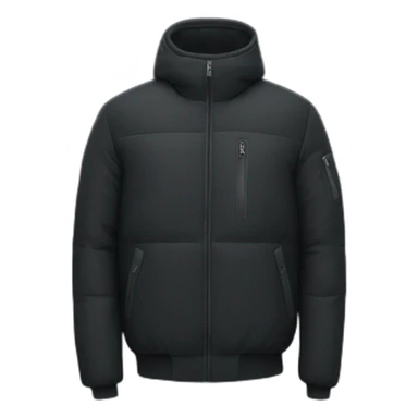 a black down jacket with "corteiz" marked on the left at the pectoral level sticker