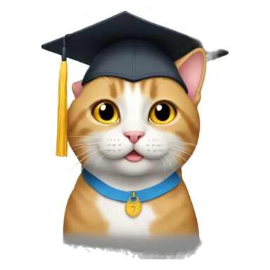 cat graduating sticker