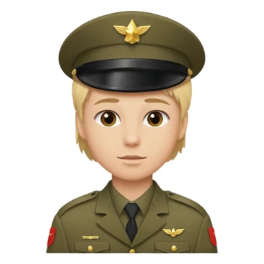 soldier with blonde hair no hats sticker