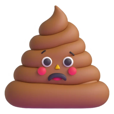 frowning poop sticker