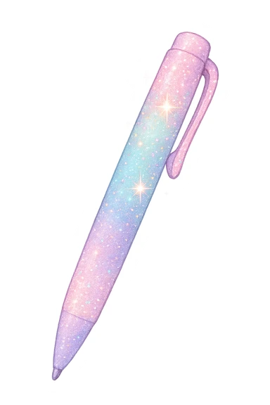 sparkly pastel pen sticker