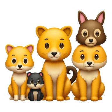 animal group with one male and two females sticker
