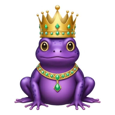 purple frog in royal outfit gown sticker