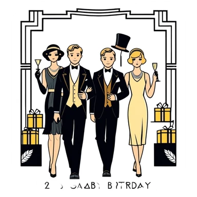 Great gatsby 21st birthday party sticker