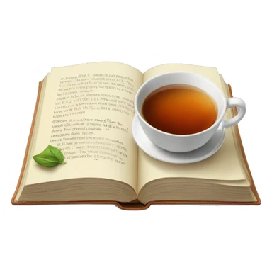 book and tea sticker