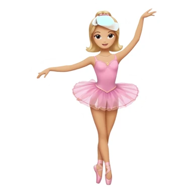 brown blonde barbie ballerina  sticker