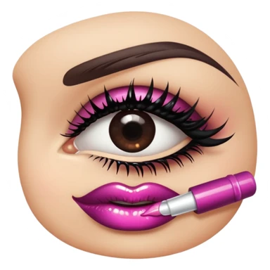 Lip gloss and eyelashes  sticker