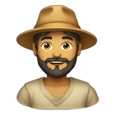 bearded boy wearing a papakha hat sticker