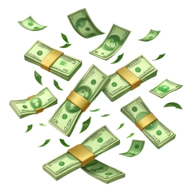 Flying pack of money sticker