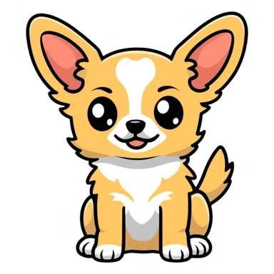 sad Chihuahua puppy with downturned expression sticker