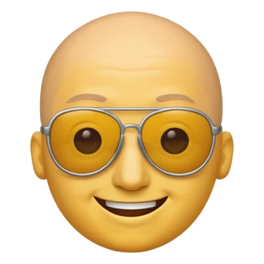 Bald emoji with sunglasses on back of head sticker